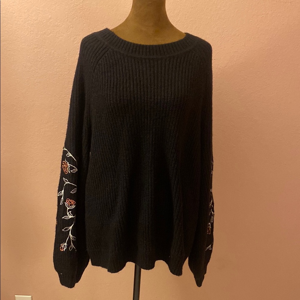 TORRID Black Embroidered Women's Sweater
